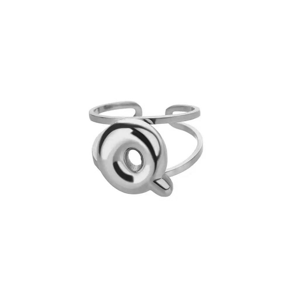 Personalized Open Circle Letter Initial Ring