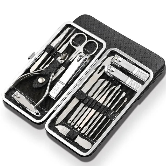 Premium 19-Piece Nail Care Kit Stainless Steel - Yeezlab