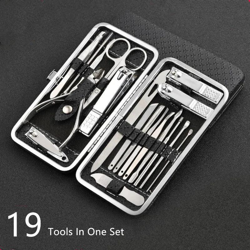 Premium 19-Piece Nail Care Kit Stainless Steel