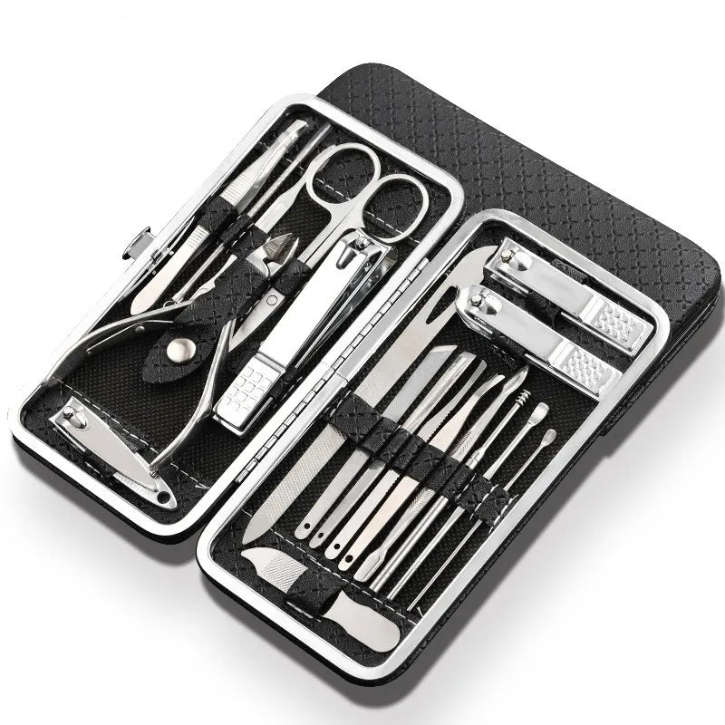 Premium 19-Piece Nail Care Kit Stainless Steel