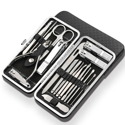 Premium 19-Piece Nail Care Kit Stainless Steel