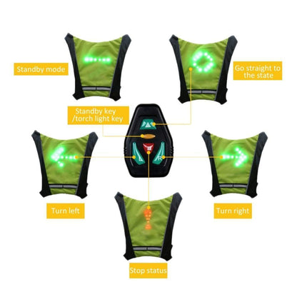 Visible LED Safety Vest for Cyclists Waterproof Reflective Jacket