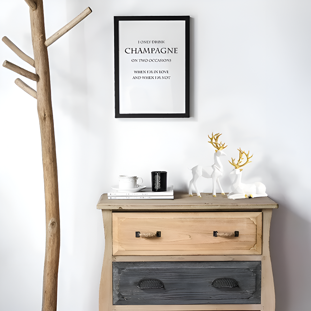 Stylish Reindeer Figurine Set – 2pc Decorative Resin Ornaments