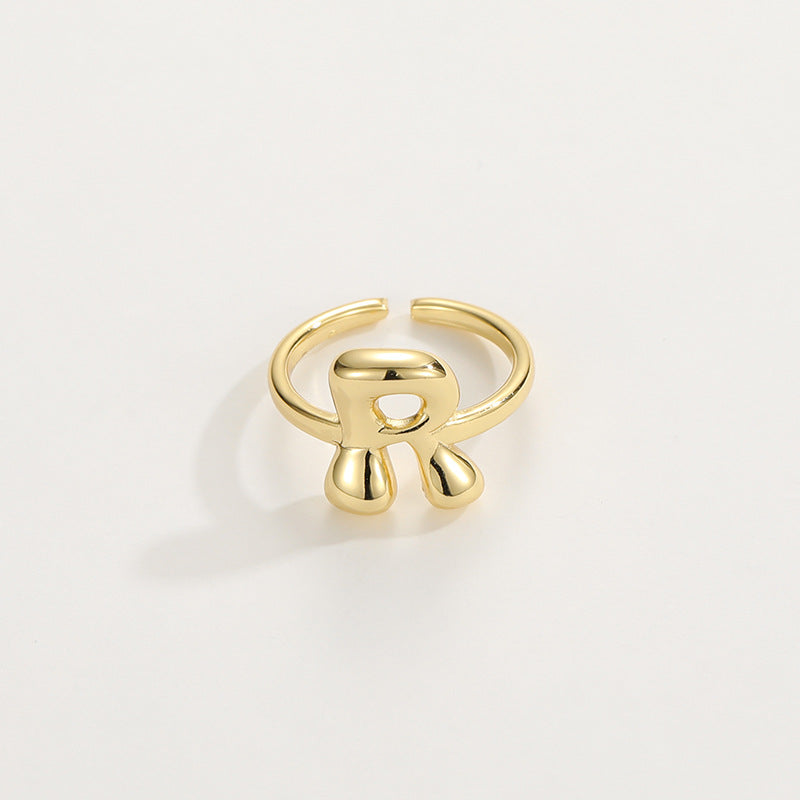 Fashionable Alphabet Initial Ring