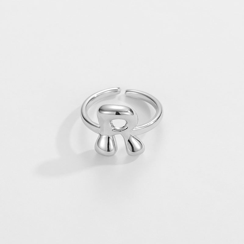 Fashionable Alphabet Initial Ring