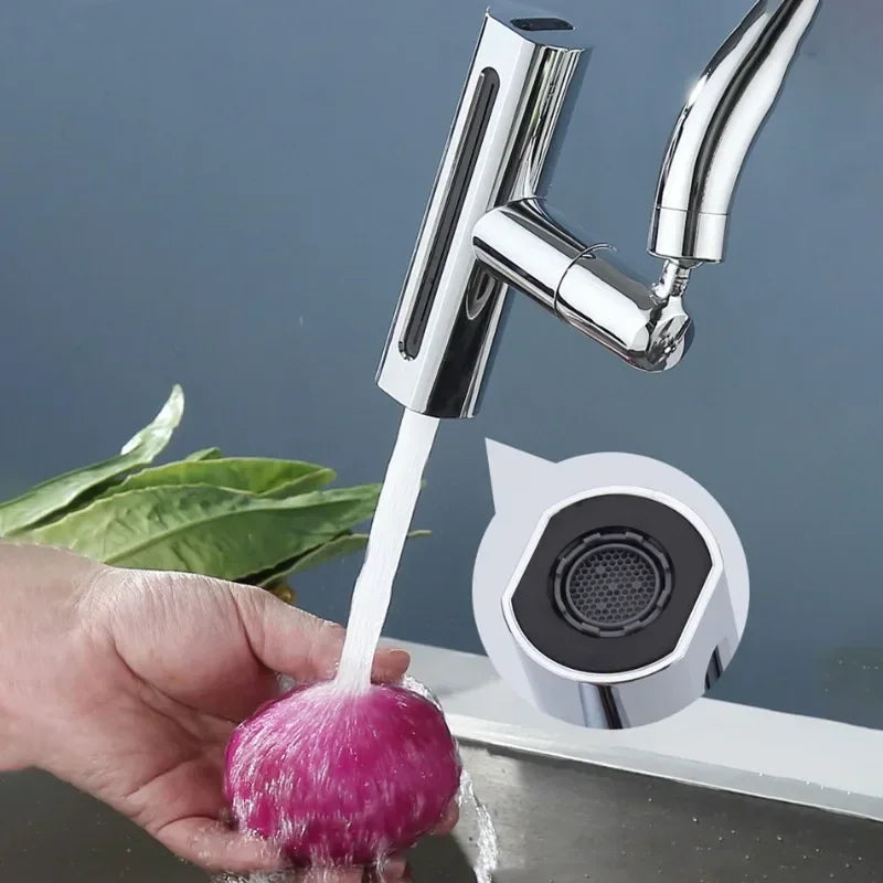 Modern Chrome Kitchen Faucet with 4 Spray Settings