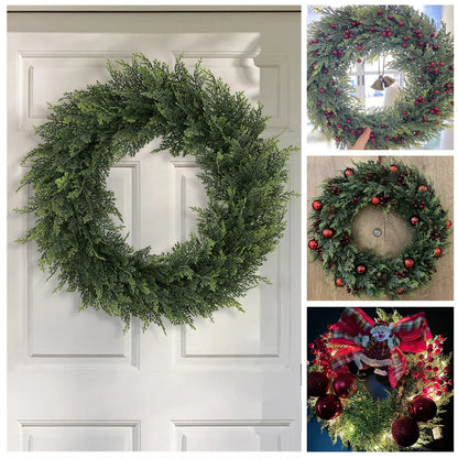 Artificial Cedar Wreath Evergreen Home Decor 30cm