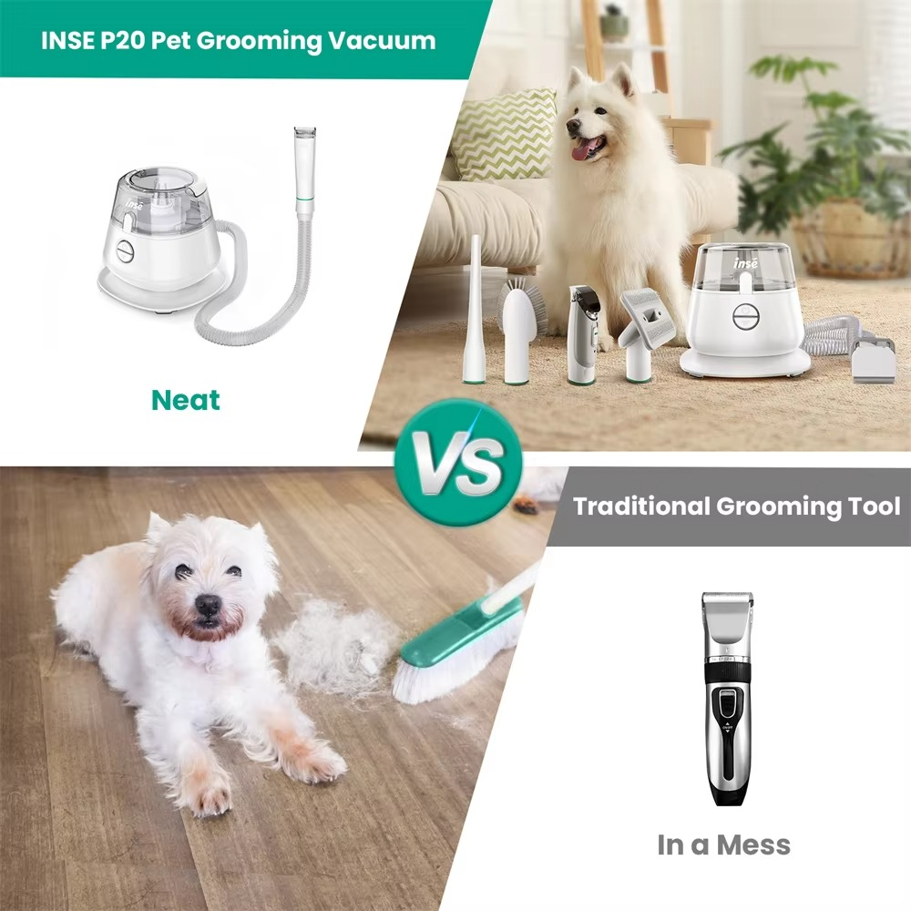 Pet Grooming Kit with Vacuum & Shedding Tools