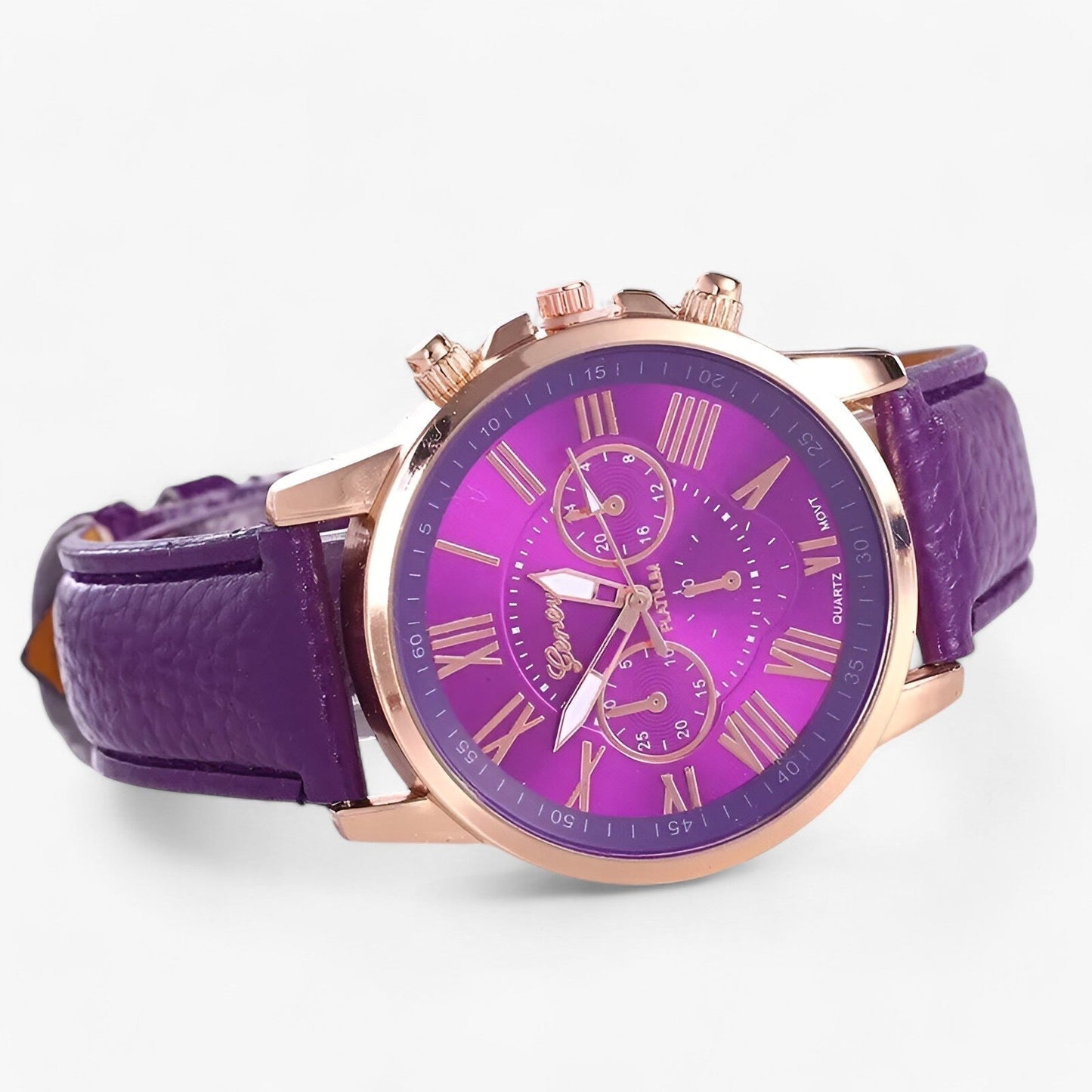 Waterproof Leather Strap Women's Watch 42mm