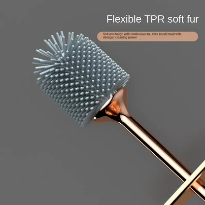 Easy Install Toilet Brush Set with Soft Bristles