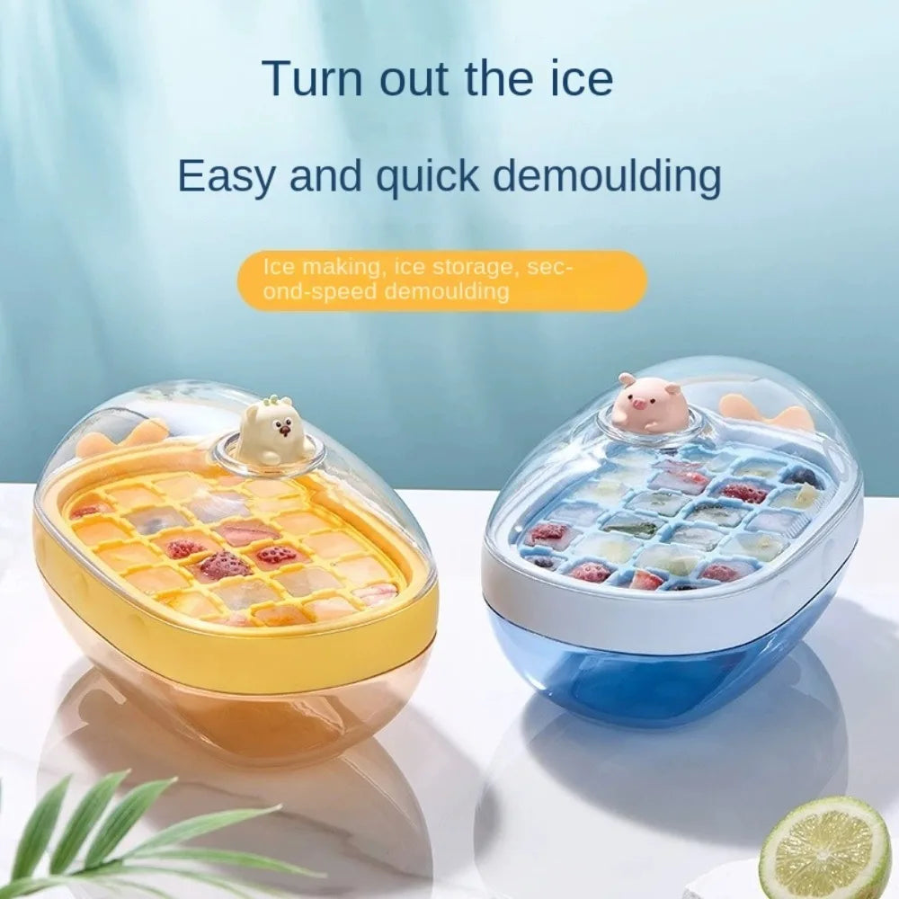 Fun Colorful Ice Cube Tray with Rotating Knob
