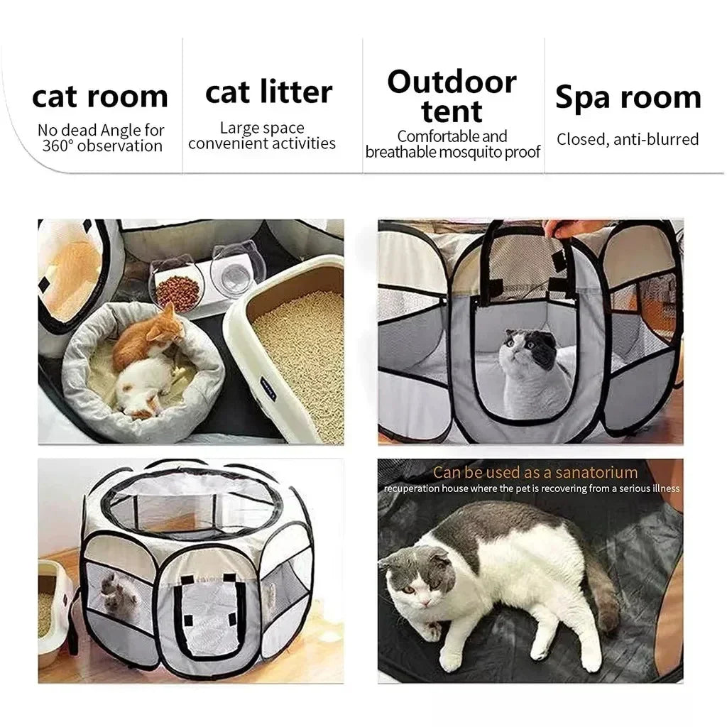 Collapsible Pet Play Tent | Waterproof Foldable Cat House
