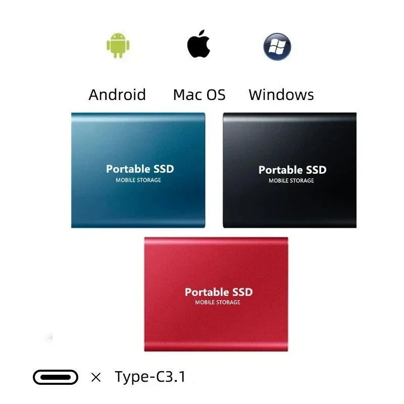 Fast 2TB External SSD Drive with USB-C