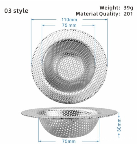 Easy Clean Kitchen Sink Strainer Stainless Steel Filter
