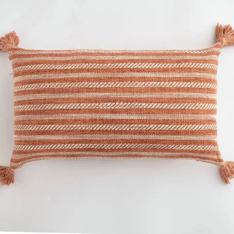 Stylish Home Cushion Cover with Decorative Tassels