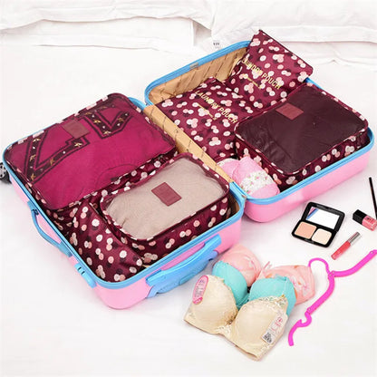 Travel Packing Cube Set 6pc Waterproof Luggage Organizer