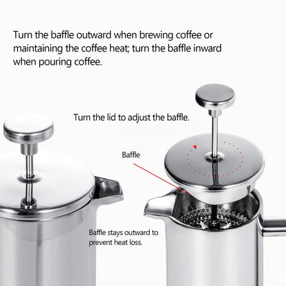 Premium Metal French Coffee Brewer