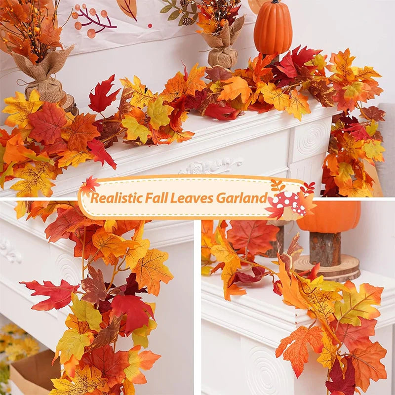 Fall Artificial Maple Leaf Home Decor Garland