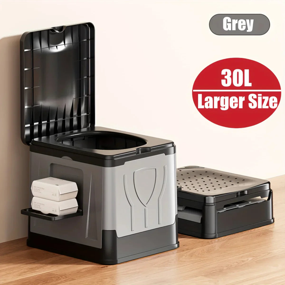 Collapsible Outdoor Toilet | Portable Camping Loo with Lid - Yeezlab