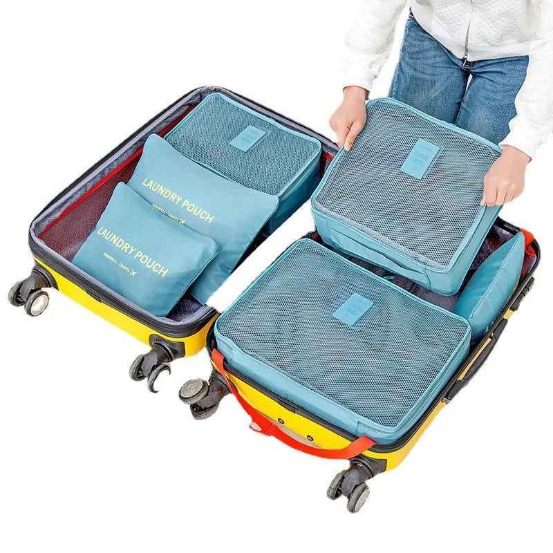 Travel Packing Cube Set 6pc Waterproof Luggage Organizer