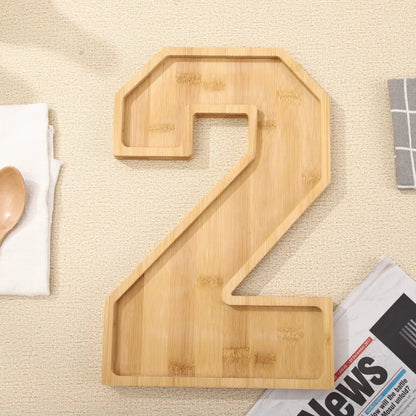 Rustic Wood Number Serving Platter - Yeezlab