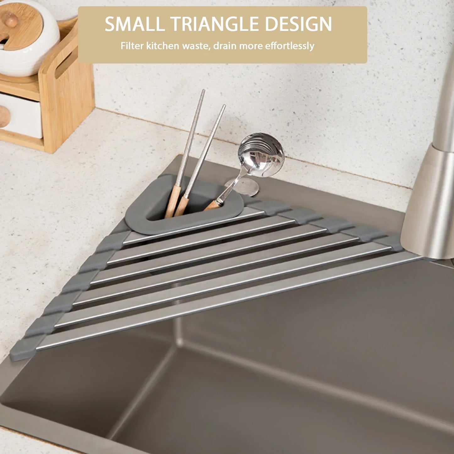 Space Saving Kitchen Sink Shelf with Drain Rack