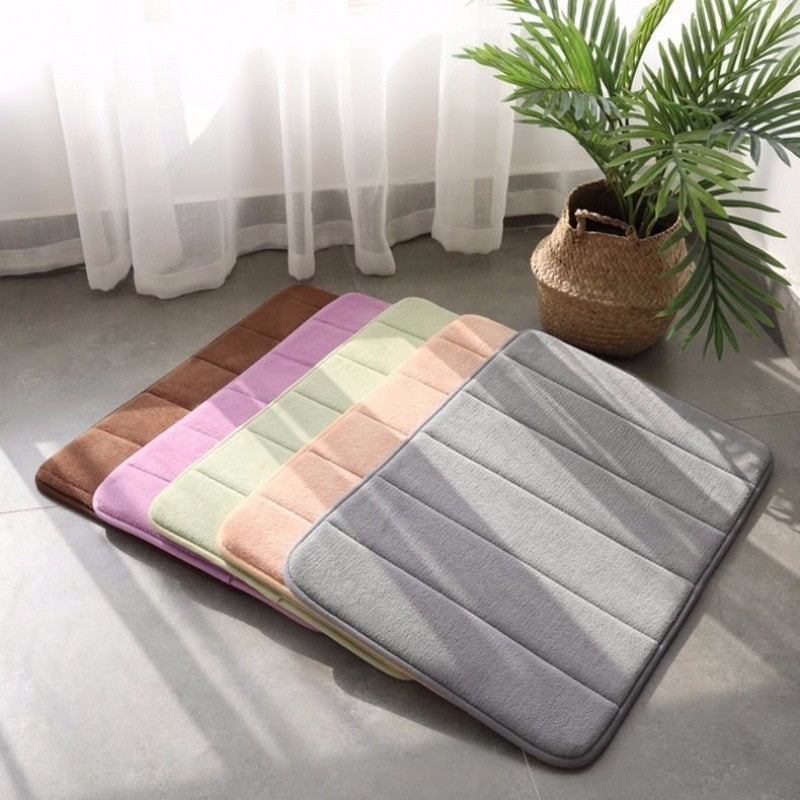 Plush Memory Foam Bath Mat with Anti Slip Bottom