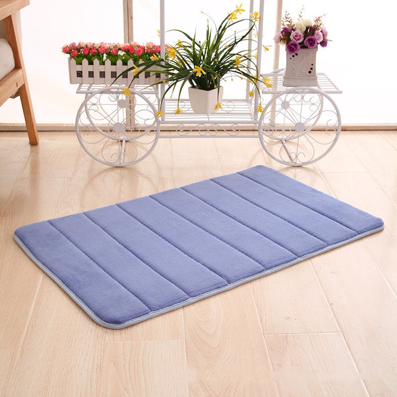 Plush Memory Foam Bath Mat with Anti Slip Bottom