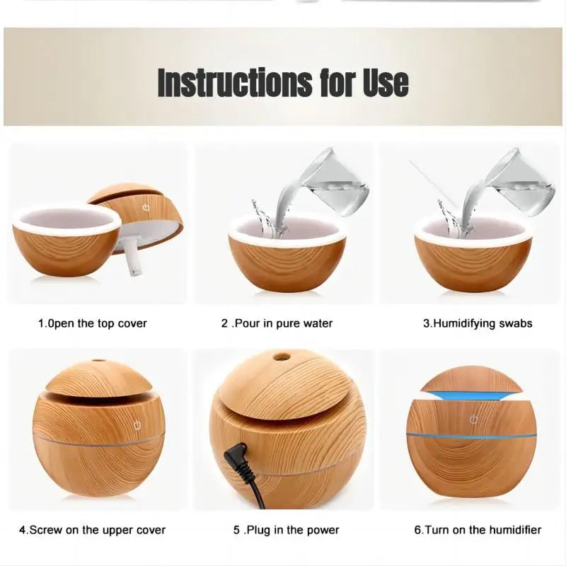 Compact Portable Mini Air Humidifier with LED Light