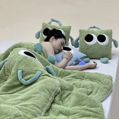 Cozy Fun Plush Travel Blanket Pillow