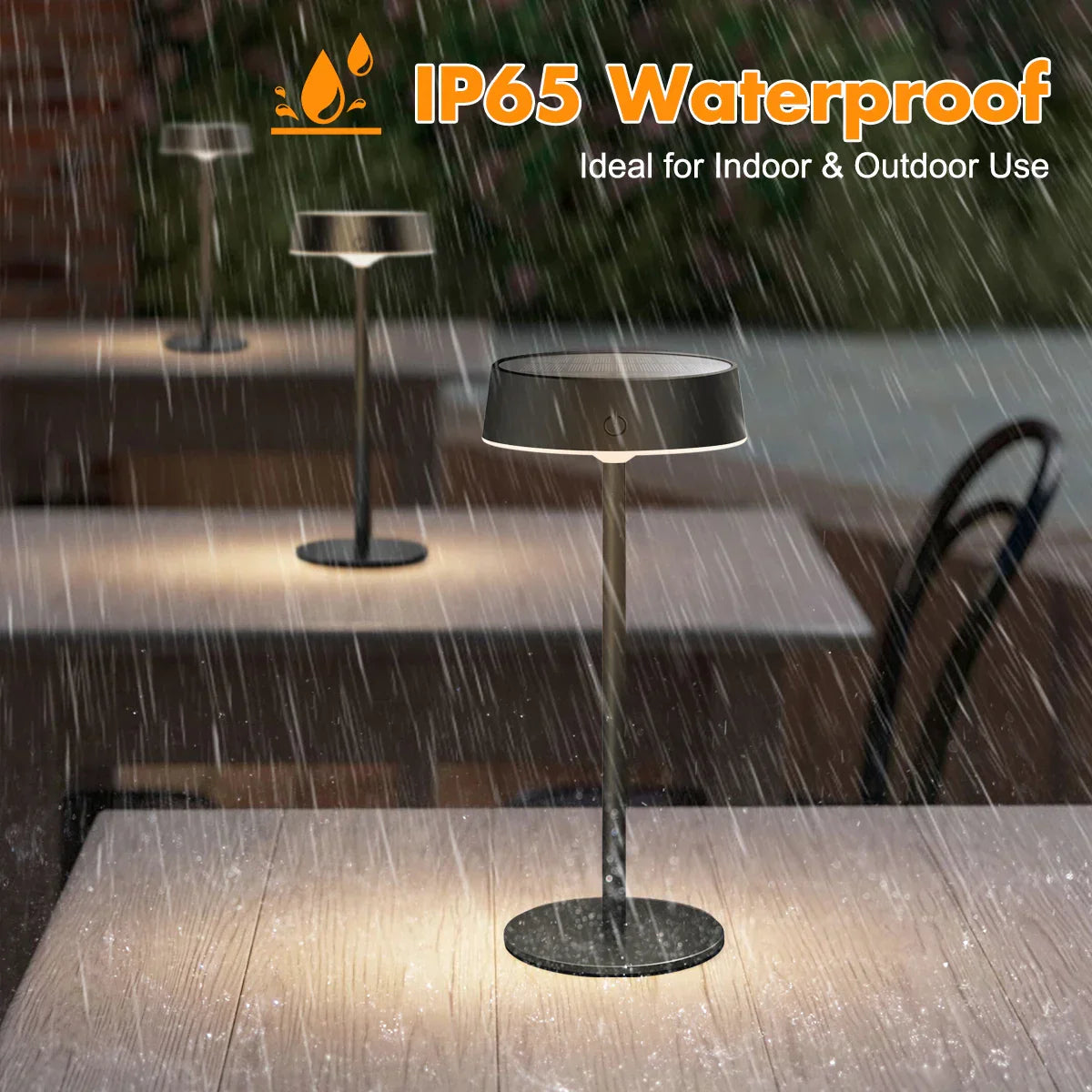 Rechargeable Solar Table Lamp LED, Waterproof and Dimmable