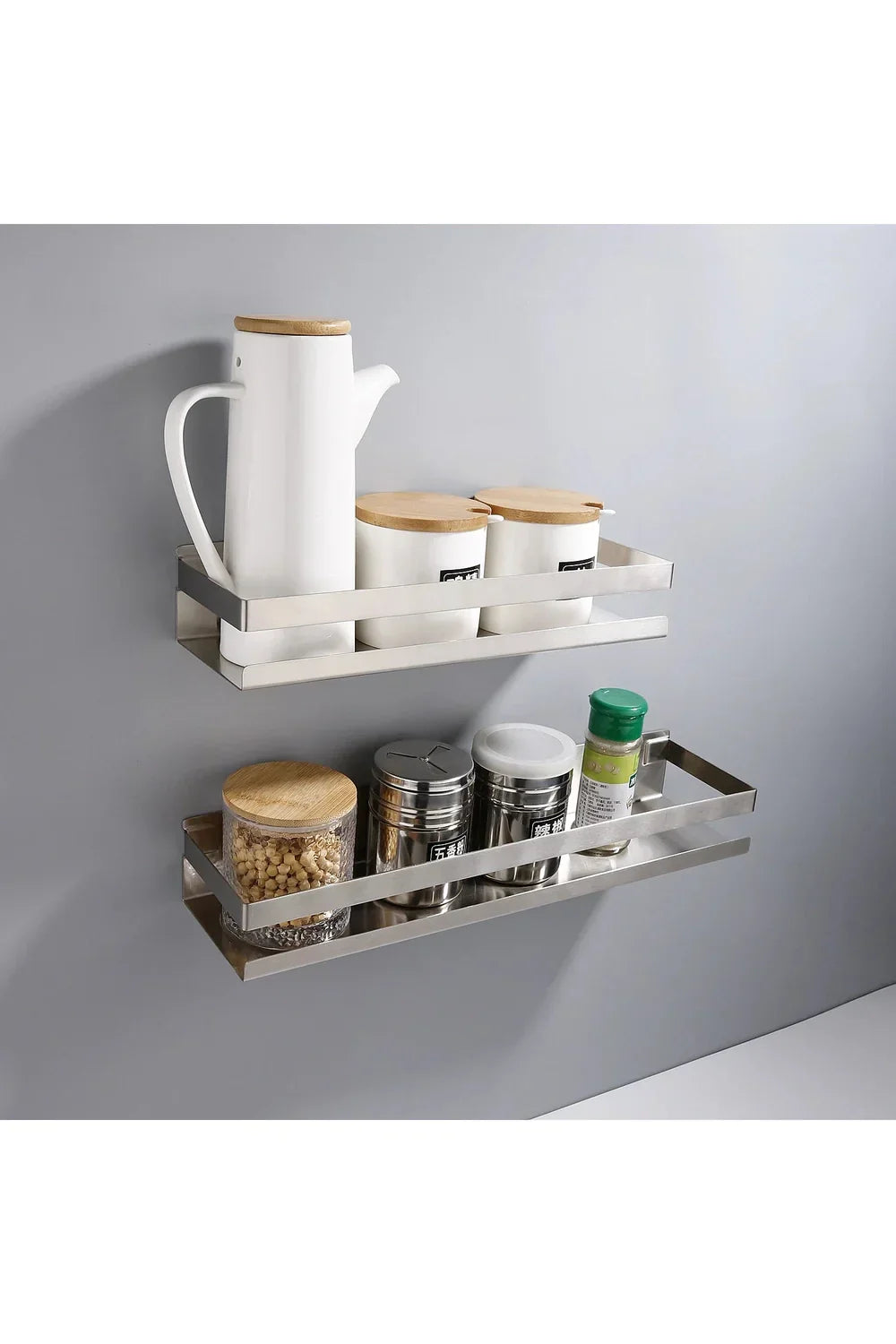 Sleek Wall Mounted Black Shelves