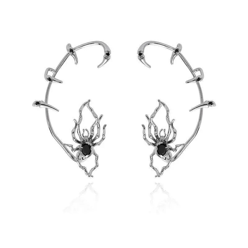 Edgy Black Web Drop Earring - Yeezlab