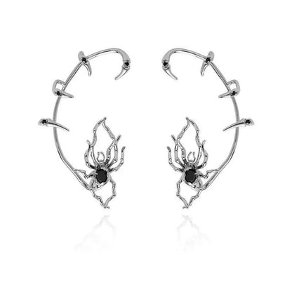 Edgy Black Web Drop Earring - Yeezlab