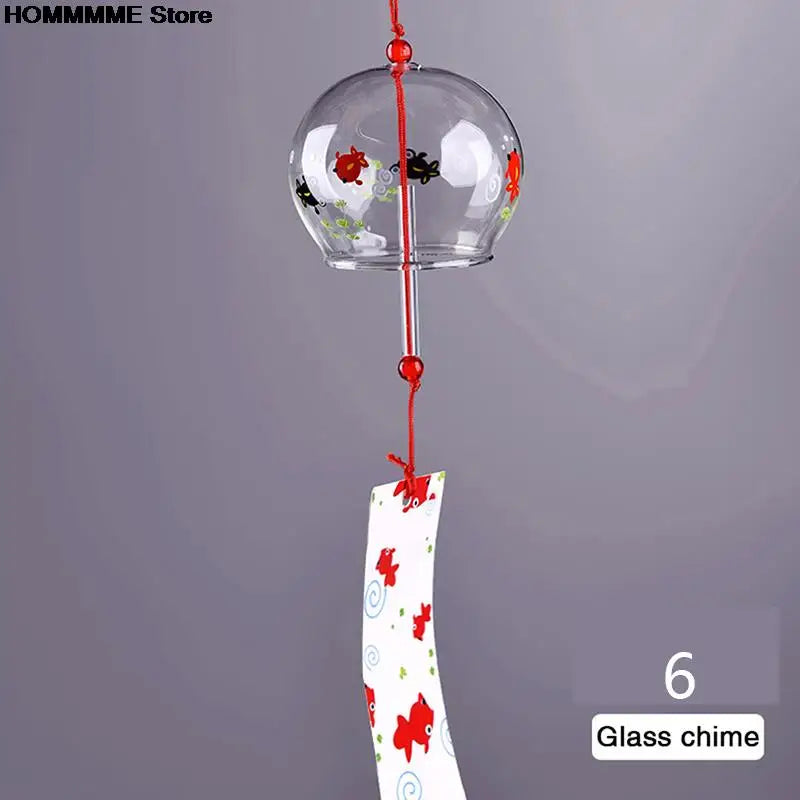 Delicate Japanese Glass Wind Chime Pendant
