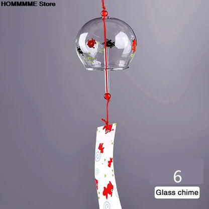 Delicate Japanese Glass Wind Chime Pendant
