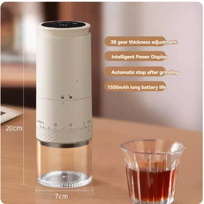Compact Electric Coffee Mill - Rechargeable Burr Grinder