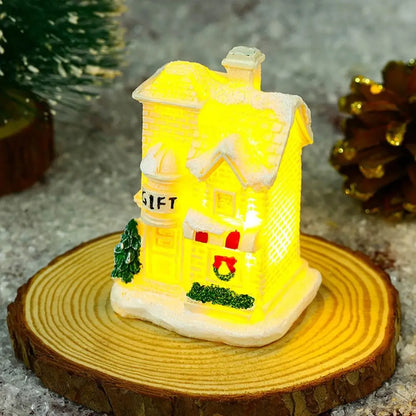 Sparkling Snowflake Christmas Village Houses