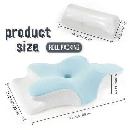 Contoured Sleep Pillow with Memory Foam Support