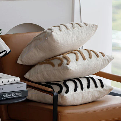 Cozy Chenille Pillow with Modern Geometric Pattern