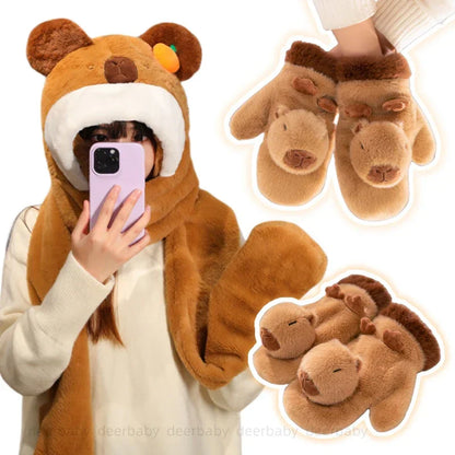 Cozy Plush Kid's Fun Animal Gloves