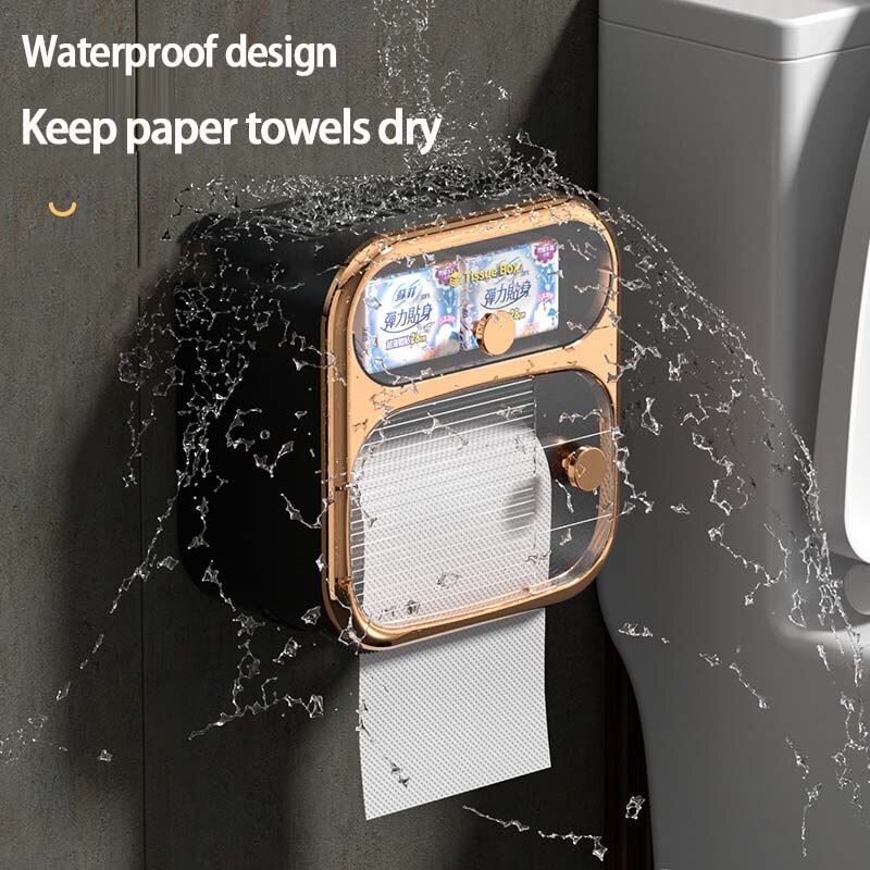 Space-Saving Bathroom Toilet Paper Holder Storage Box