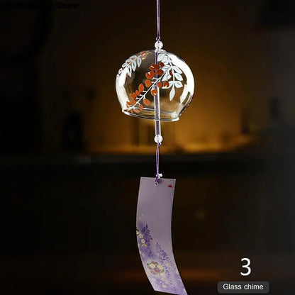 Delicate Japanese Glass Wind Chime Pendant