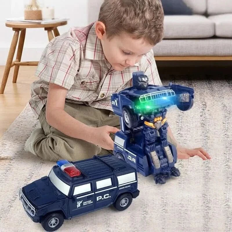 Fun LED Police Car Robot Toy with Sounds & Lights - Yeezlab