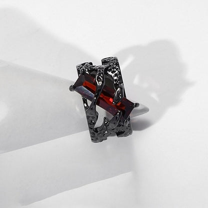 Luxury Black Zircon Stone Ring