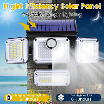 Bright Solar Powered Motion Lamp 2000LM Outdoor Light
