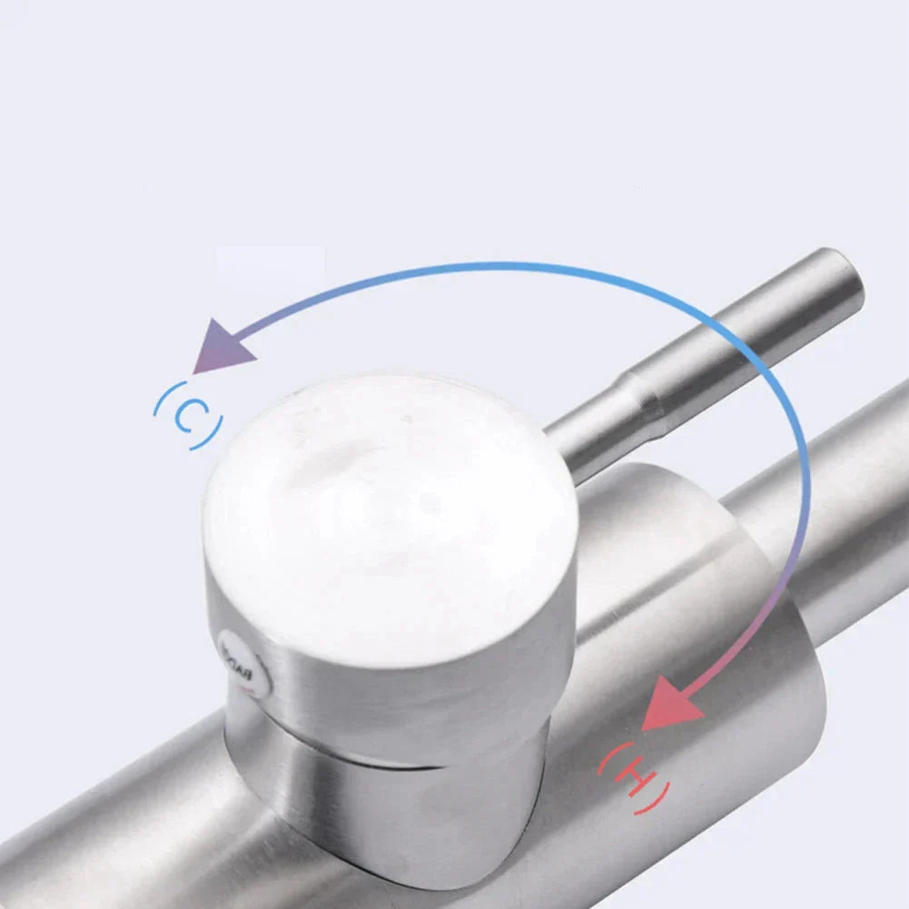 Contemporary Brushed Steel Kitchen Sink Faucet