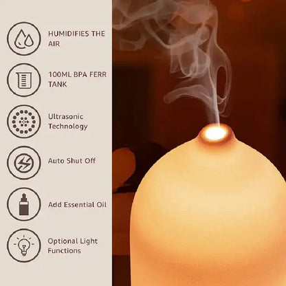 Ceramic Essential Oil Diffuser with 7 Color LEDs