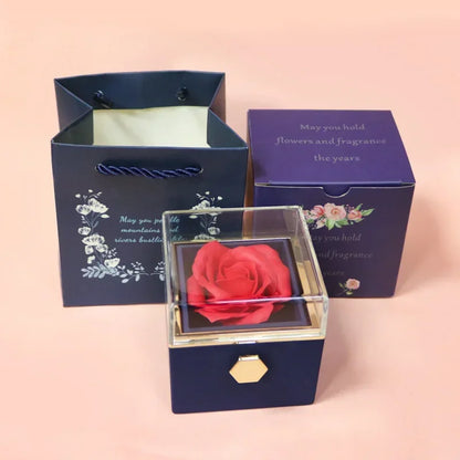 Luxury Rose Rotating Jewelry Storage Box