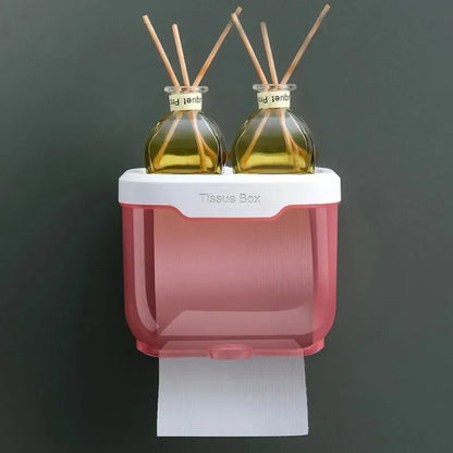 Stylish Wall Mount Toilet Paper Holder with Storage